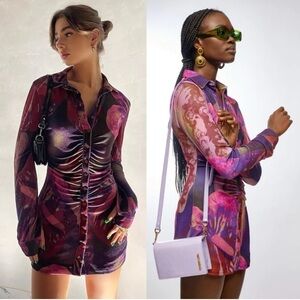 WITH JÉAN x Lord Newry Andy Dress Flamboyant Anthurium XXS NWT!